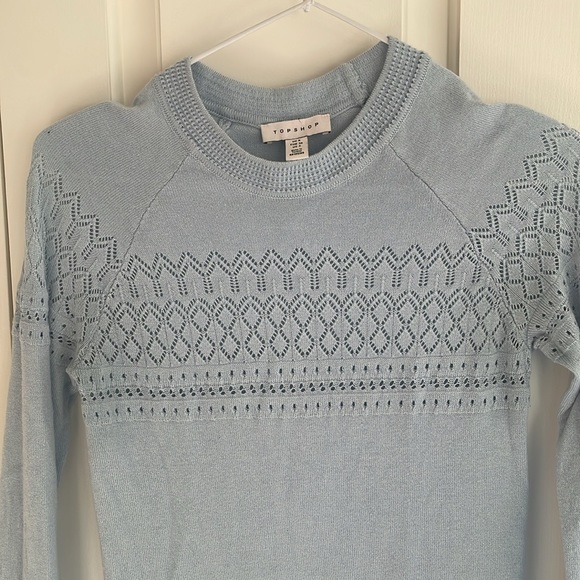 Gorgeous Topshop knit baby blue sweater, size 4, equivalent to XS - Picture 3 of 6